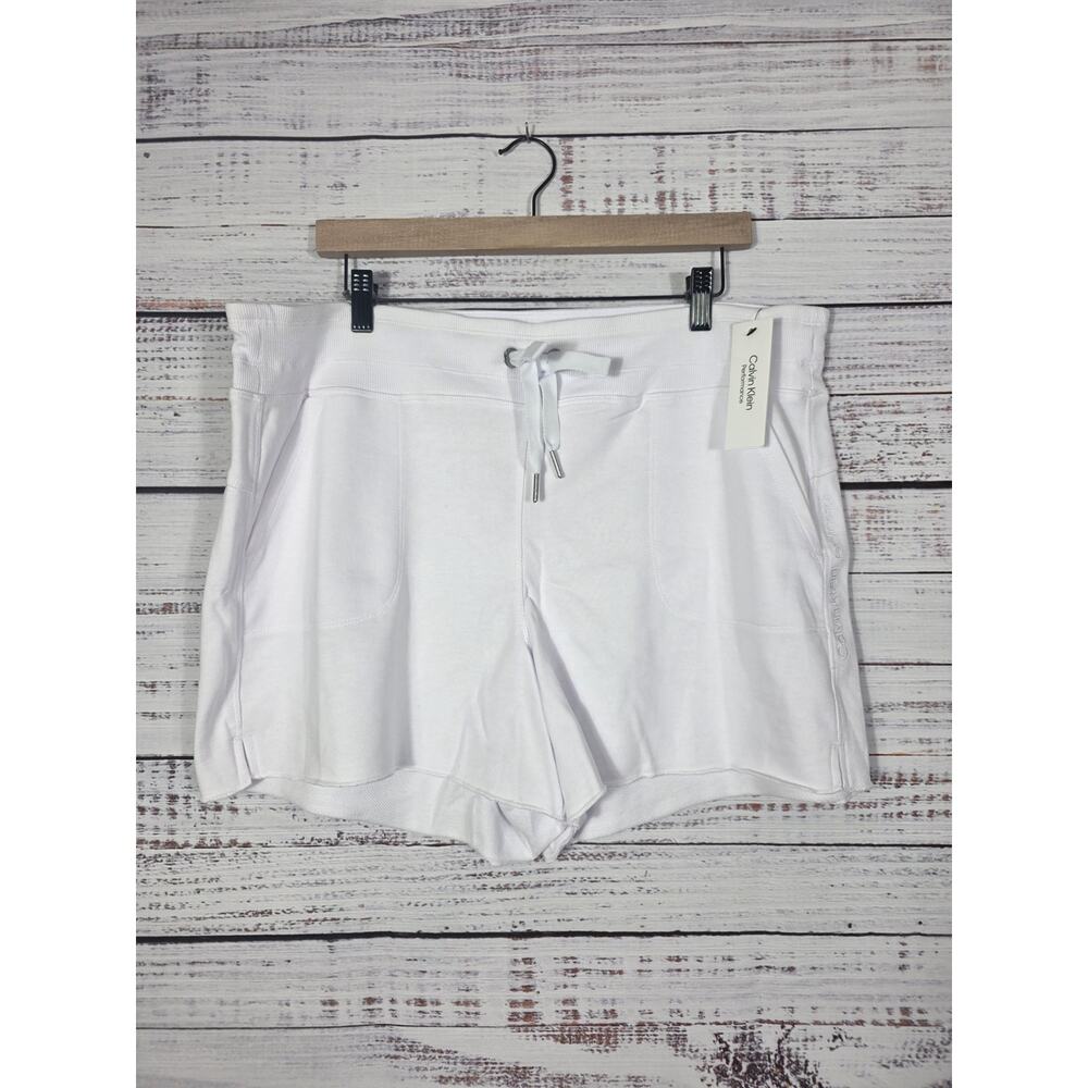 Calvin Klein Activewear White Terry Shorts White Women's XXL